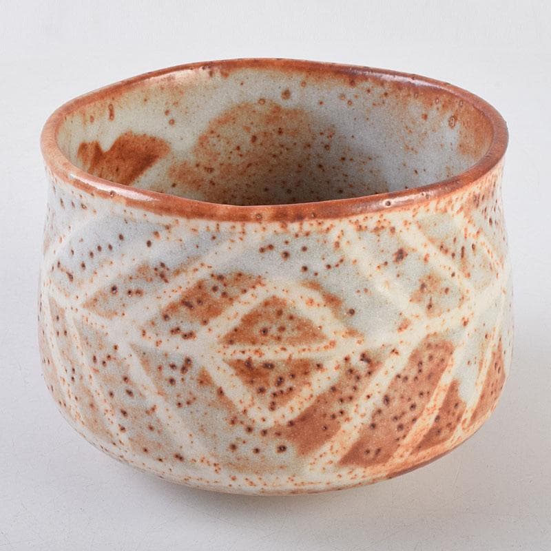 茶道具　人間国宝　鈴木蔵作　鼠志野　茶碗　仕覆付　共箱　M　R9199