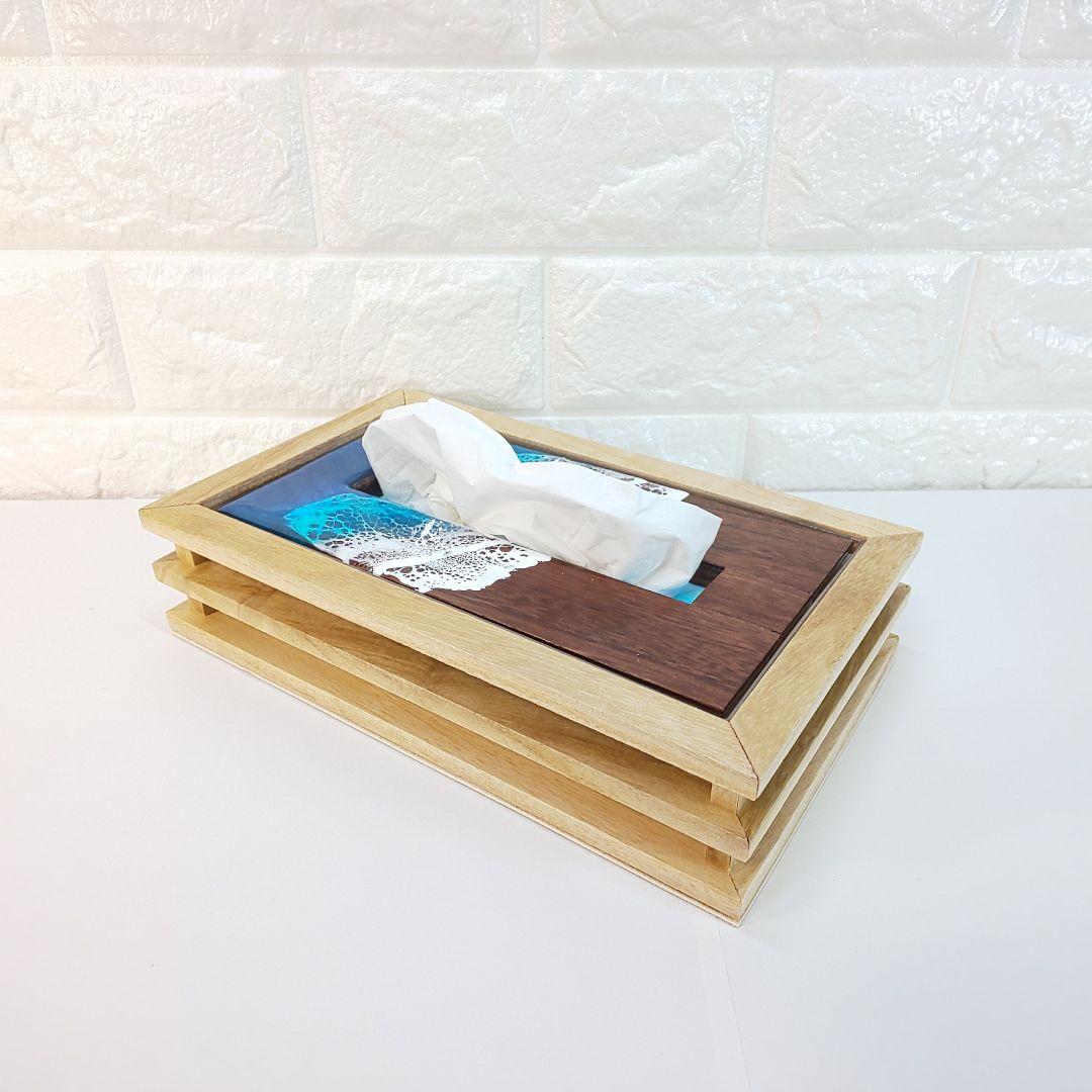 【1203】オーシャンアート　ティッシュケース　インテリア雑貨　レジンアート