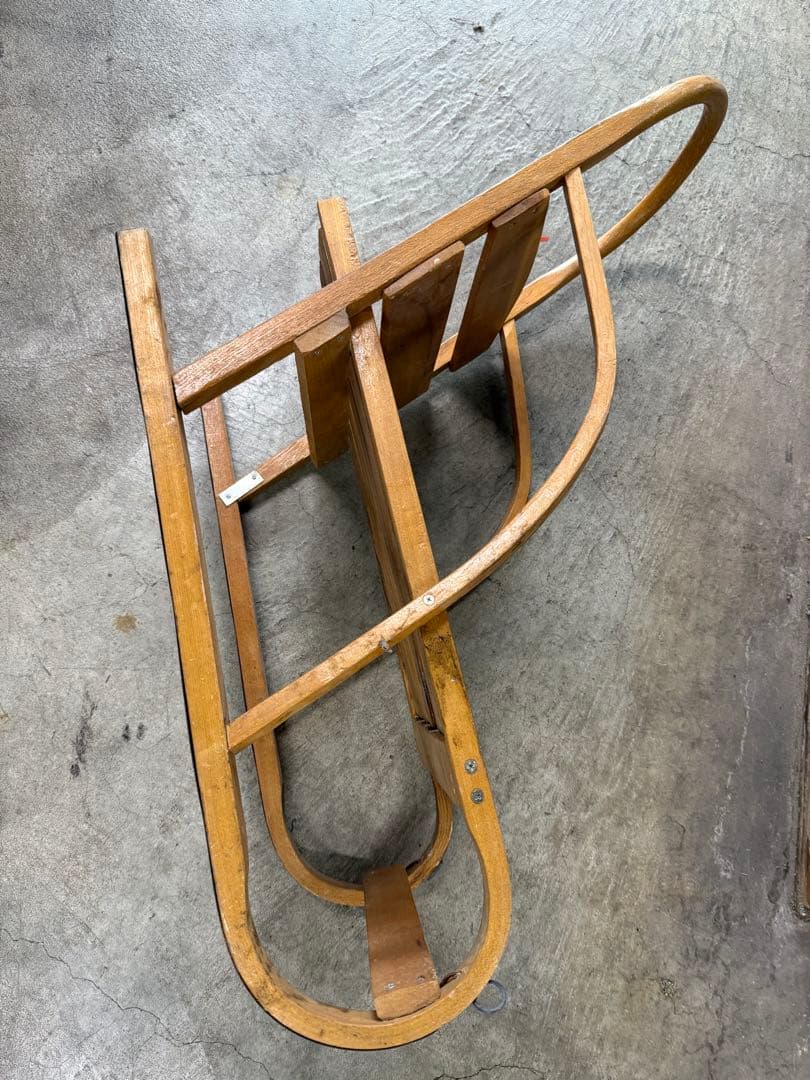昭和レトロ　手押しソリ　木製　そり　ビンテージ