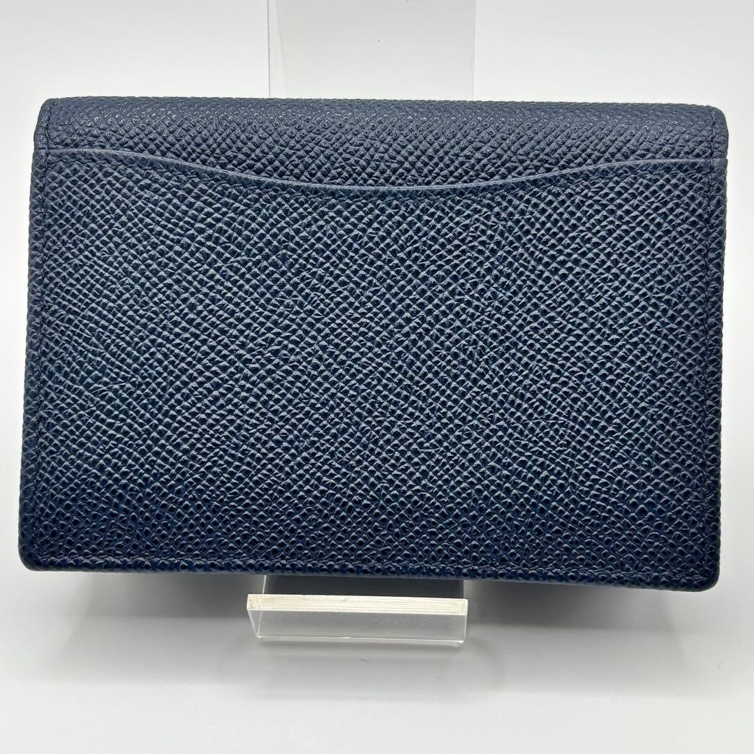 【極美品】ブルガリ 名刺入れ カードケース ブルガリマン サークルロゴ ネイビー