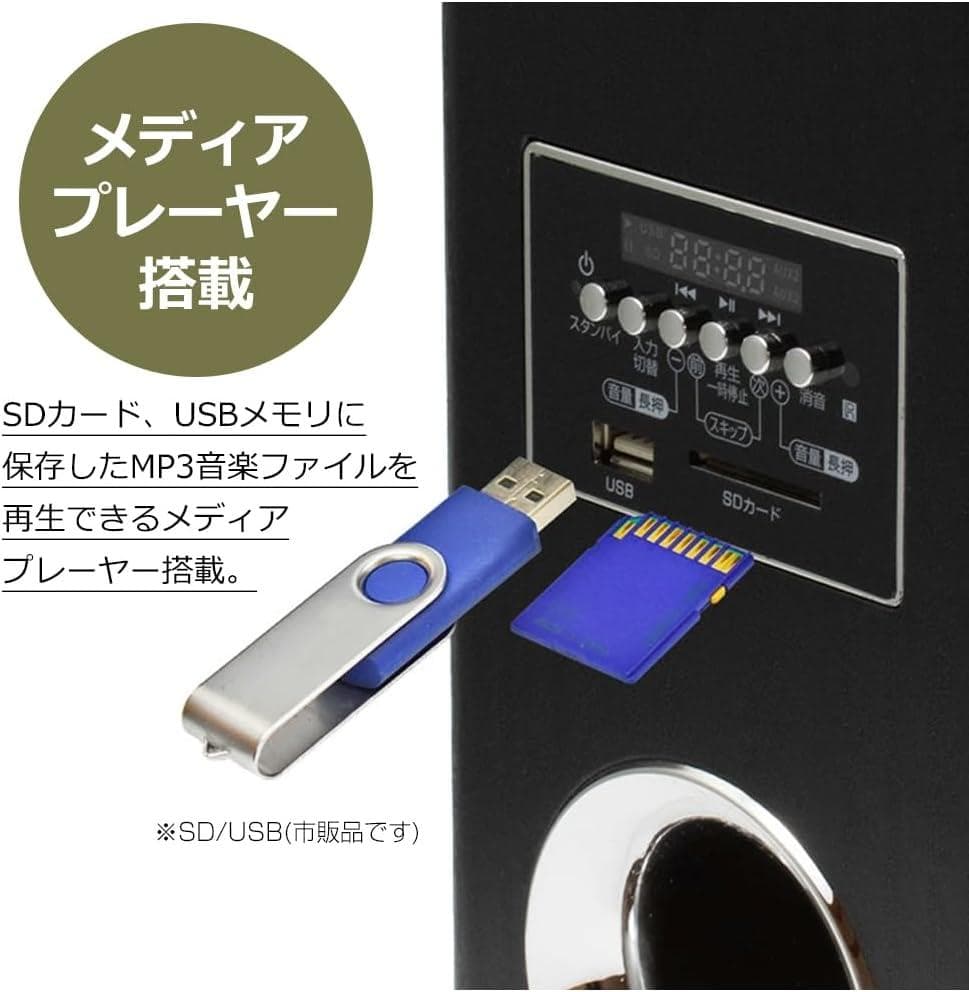 ８０ｗのダイナミックサウンドスピーカー アンプ内蔵スピーカー 大迫力サウンド