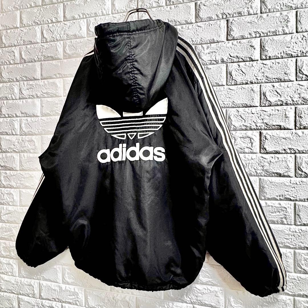 ◆背面刺繍BIGトレフォイルロゴ／中綿入り◆90sアディダス ナイロンジャケット