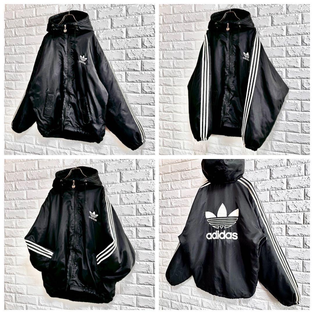 ◆背面刺繍BIGトレフォイルロゴ／中綿入り◆90sアディダス ナイロンジャケット