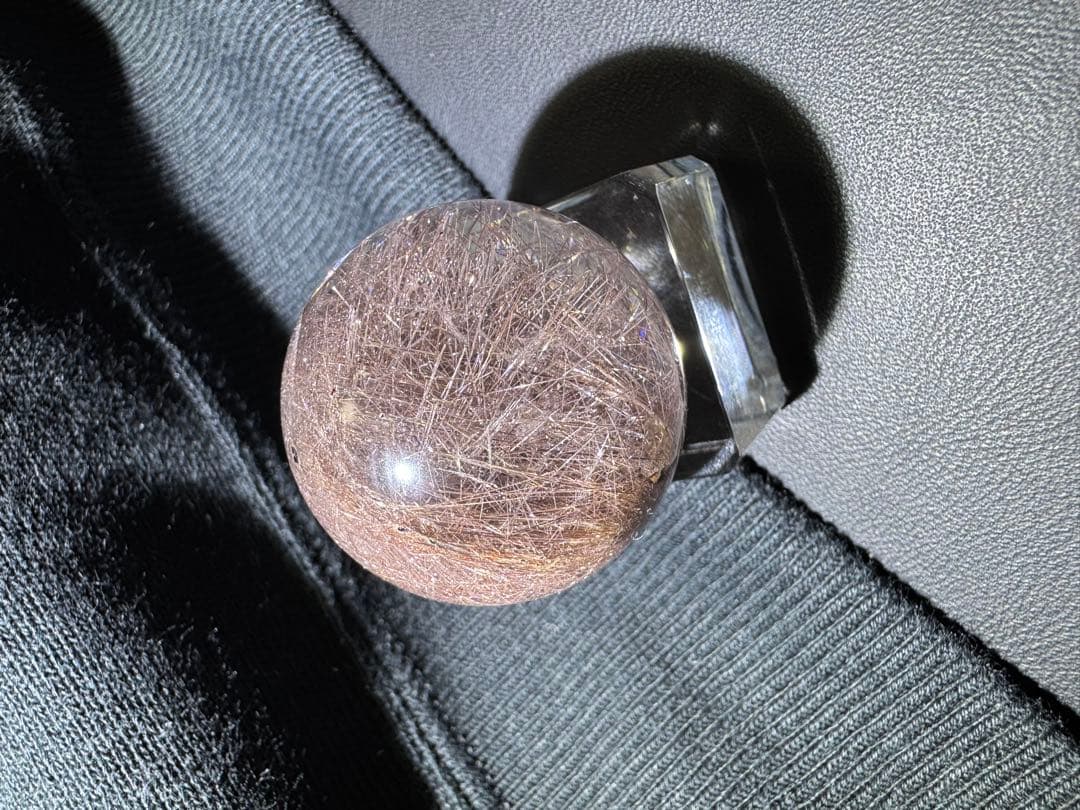 ルチルクォーツ スフィア　丸玉　置物