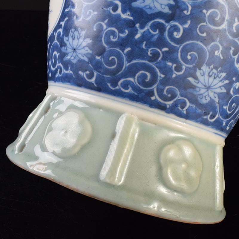 瀬戸焼　古瀬戸　青磁染付　四君子文　花瓶　高さ約30㎝　D　R7683B