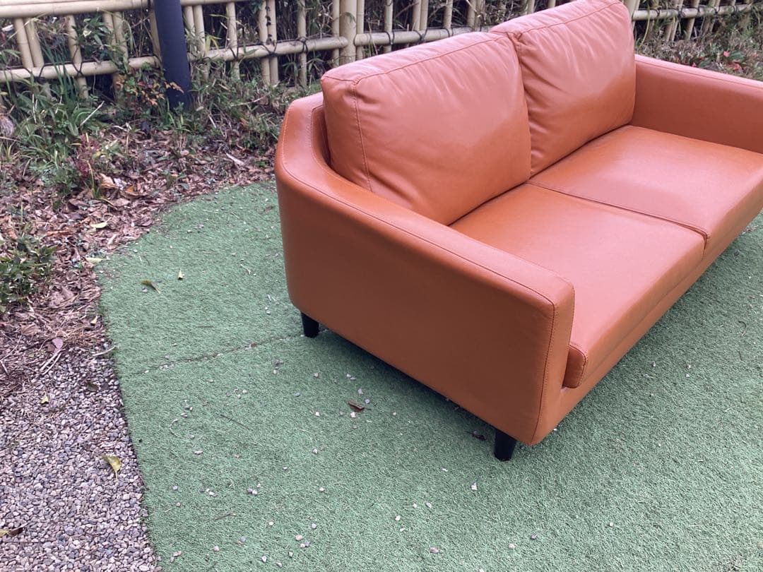 キャメル　2人掛け　ソファ　美品　椅子