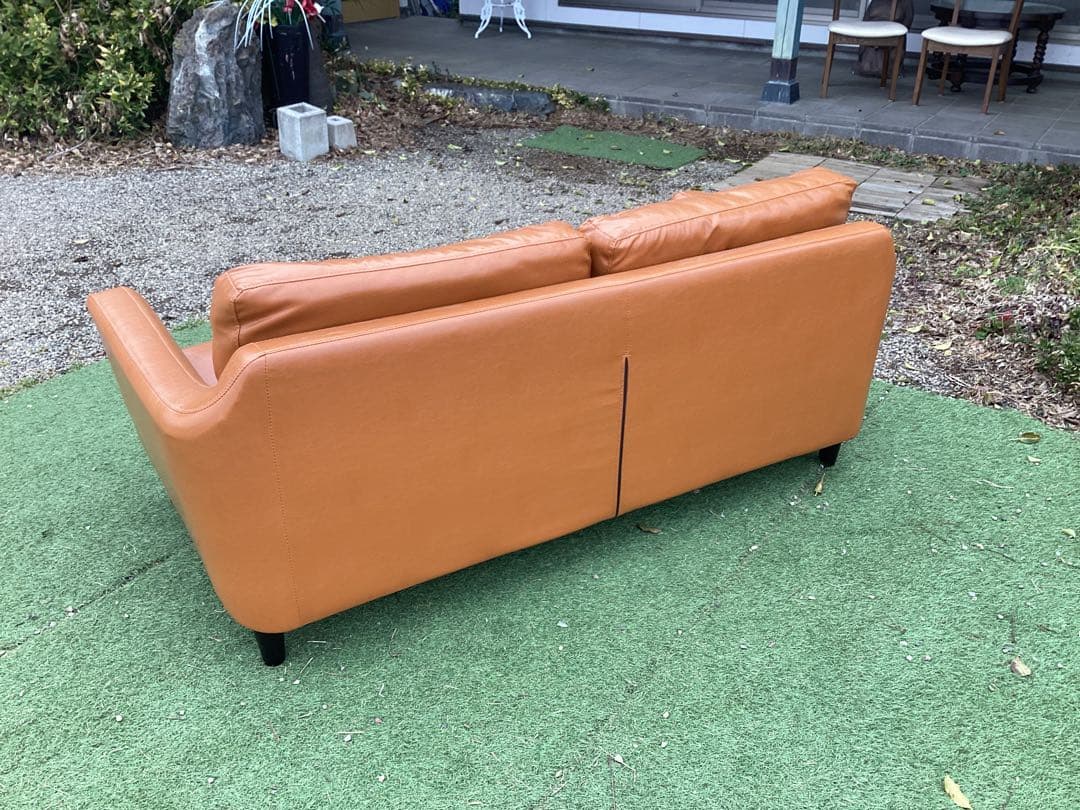 キャメル　2人掛け　ソファ　美品　椅子