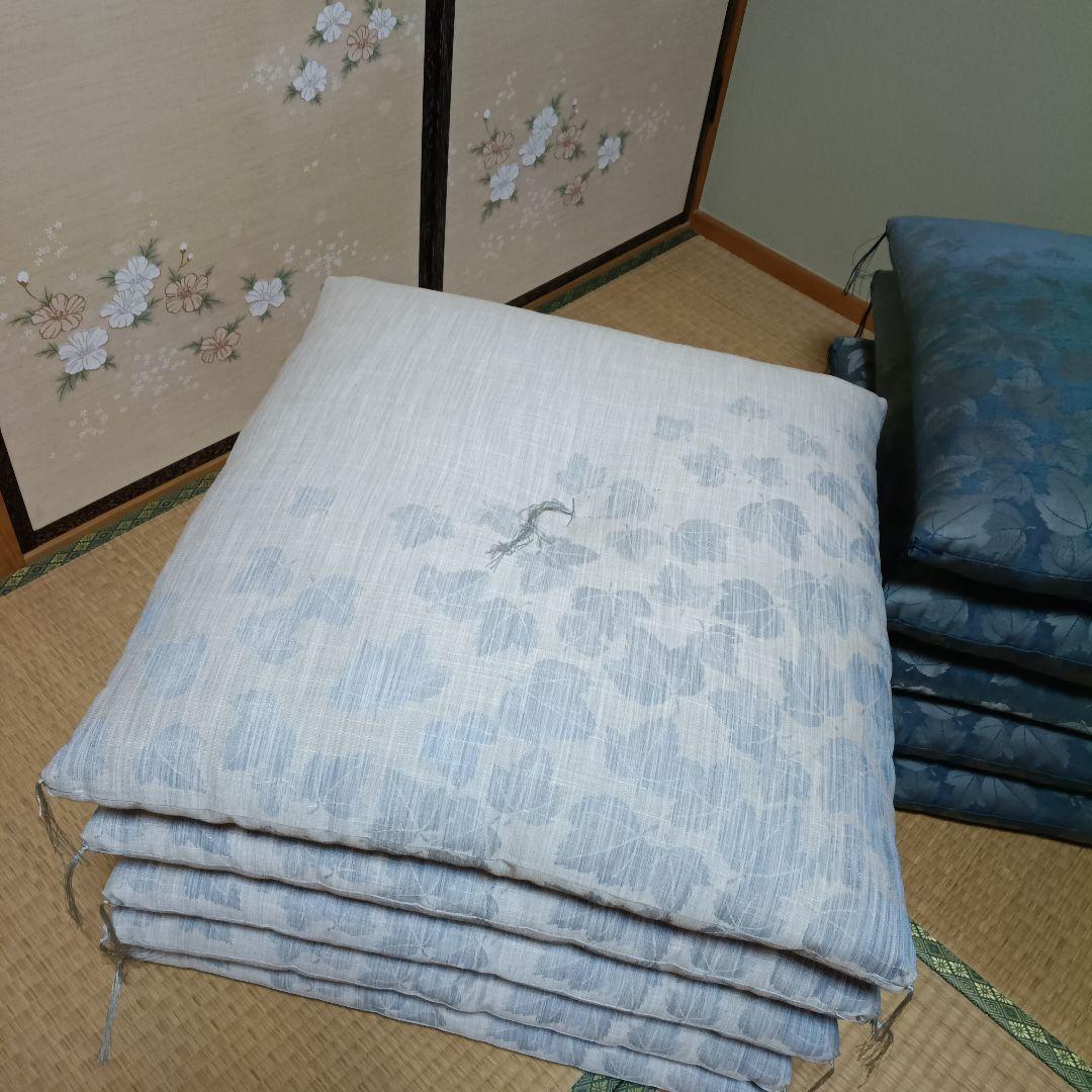 【超美品❁*】冬用・夏用座布団 各5枚 　リーフ柄 10枚セット