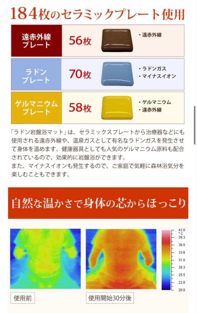 【限定特価♪】長野セラミックス　ラジウム岩盤浴マット