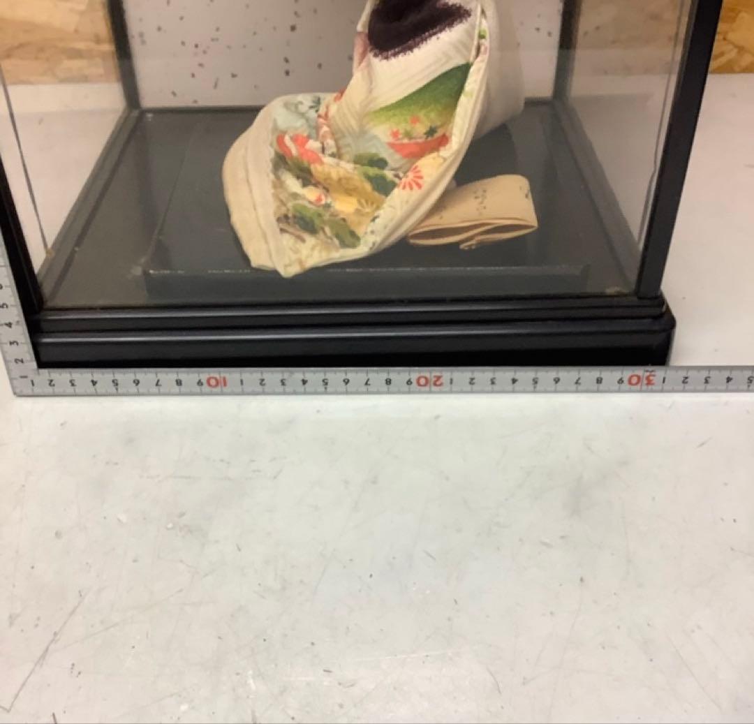 昭和レトロ 日本人形 ガラスケース入 和装飾 舞妓 置物 古民家 (P-66)