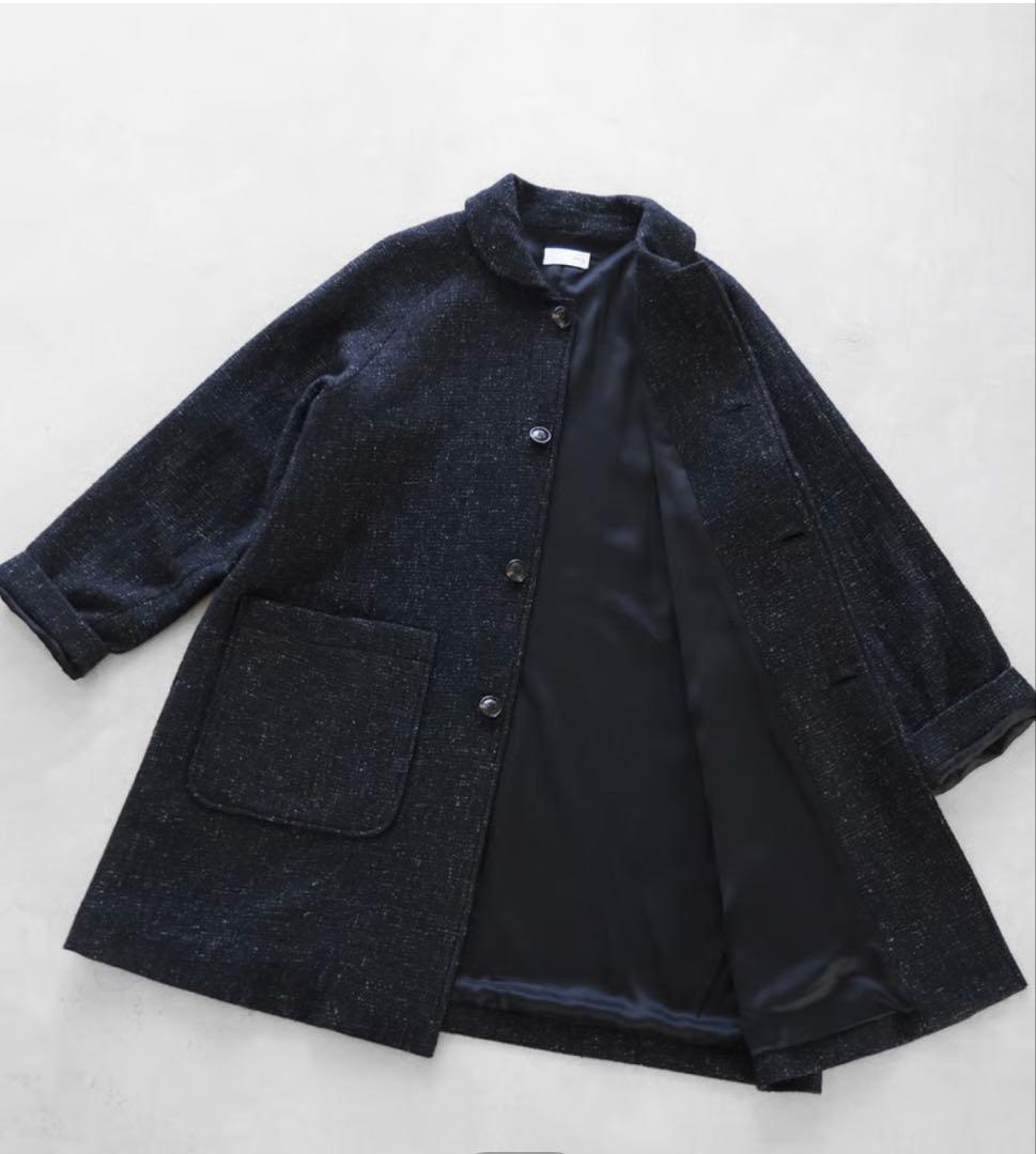 HUIS “HUIS×尾州”縮絨リネンウールミドルコート　遠州織物　huis