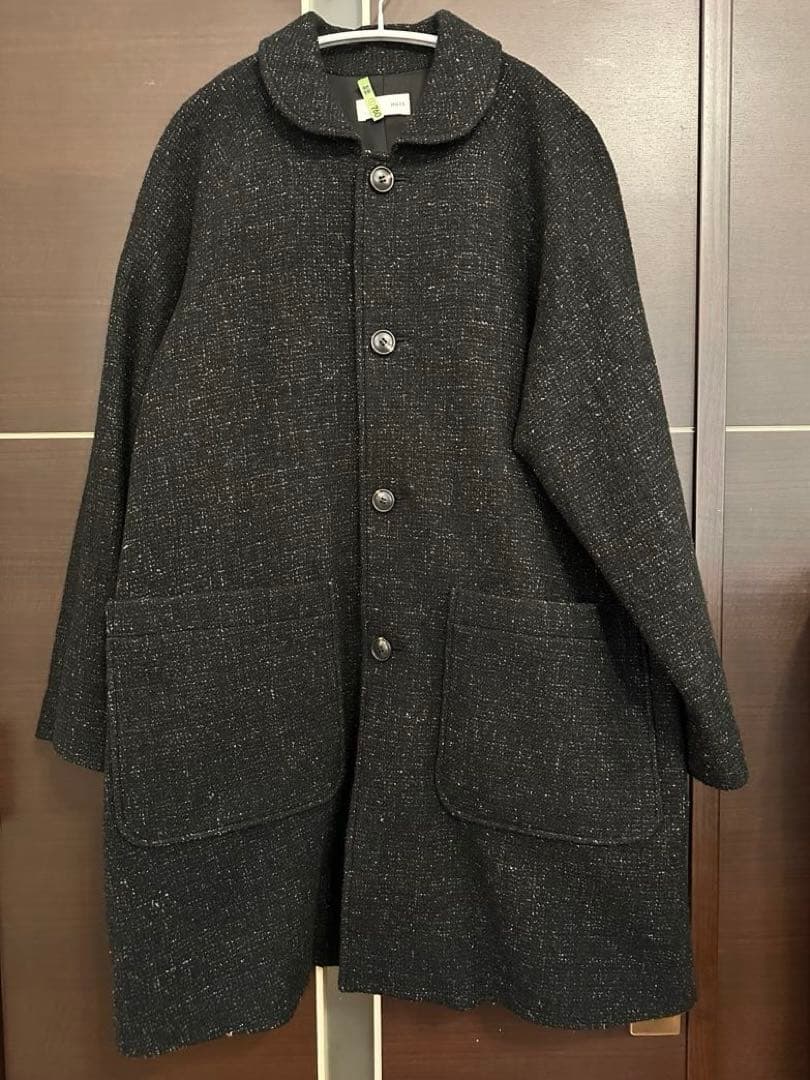 HUIS “HUIS×尾州”縮絨リネンウールミドルコート　遠州織物　huis