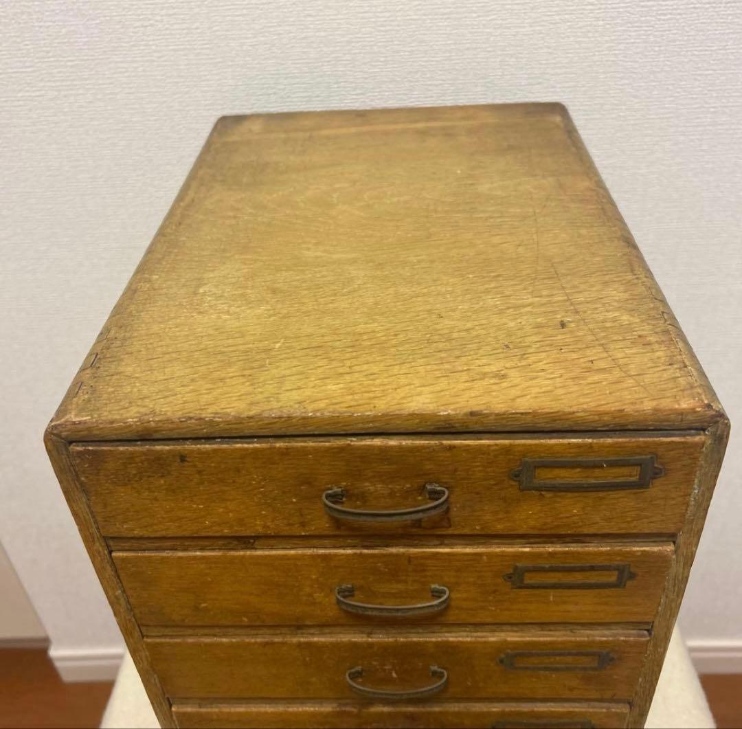 昭和レトロ 和モダン 木製 小引き出し ヴィンテージ アンティーク 古道具　5段