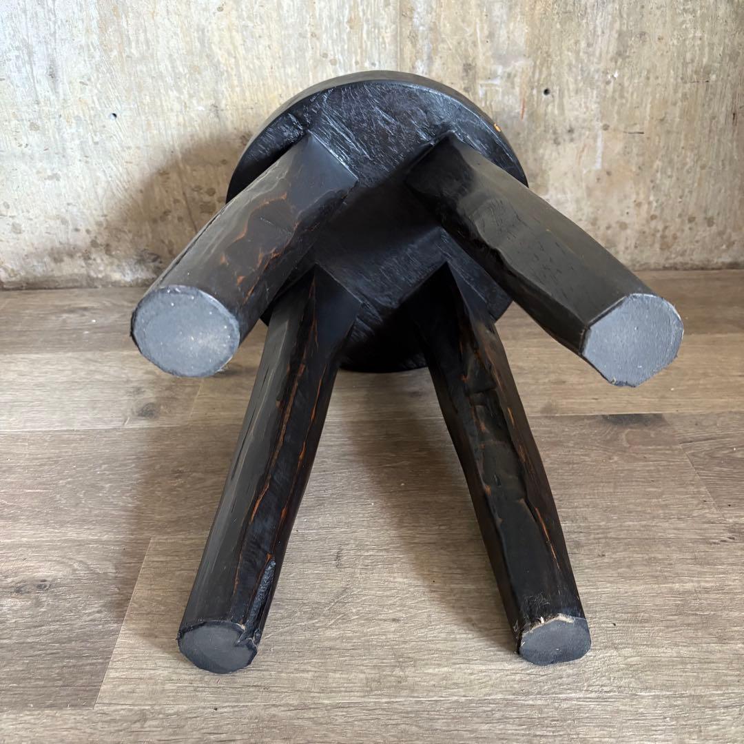 ヴィンテージ　スツール　ヘリンボーン柄　4本脚