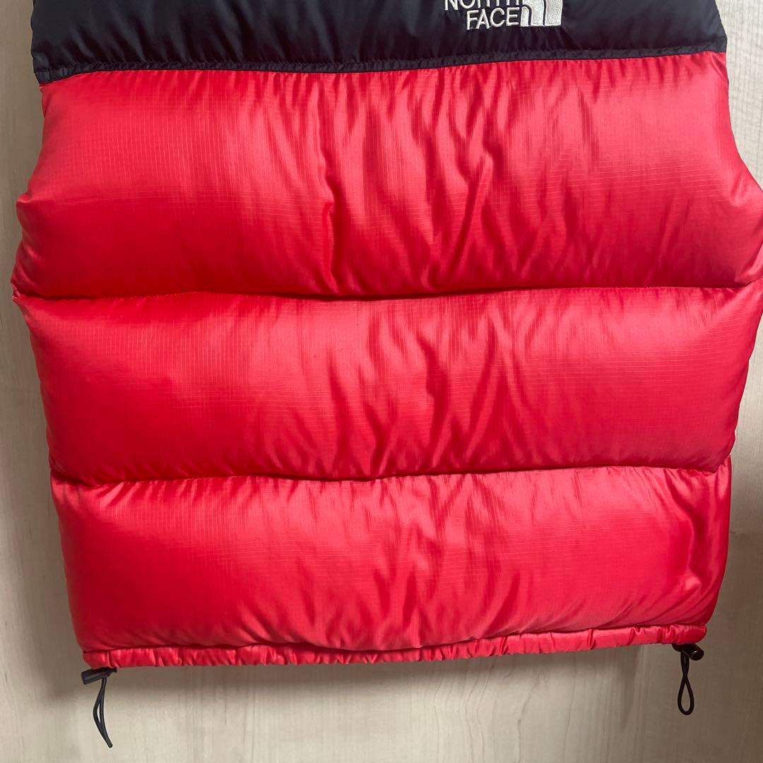 【激安】THE NORTH FACE ダウンベスト赤黒