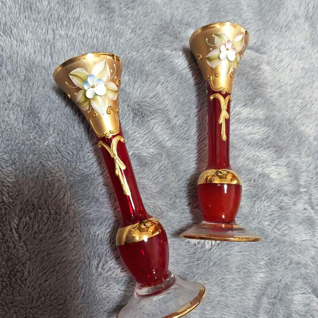 Murano ムラーノ　イタリア製 ベネチアンガラス 花瓶　希少　アンティーク