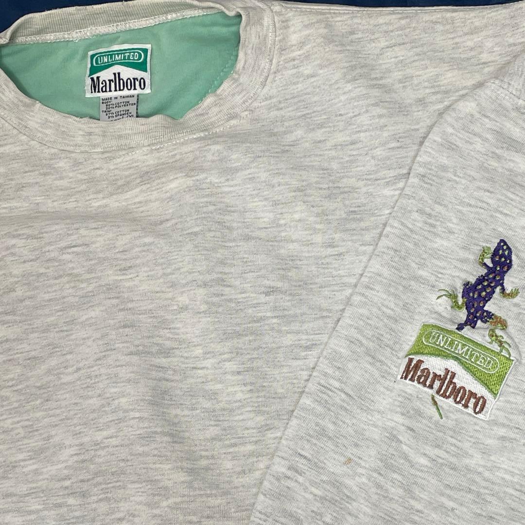 90s Marlboro UNLIMITED 雰囲気系リザード刺繍スウェット短丈