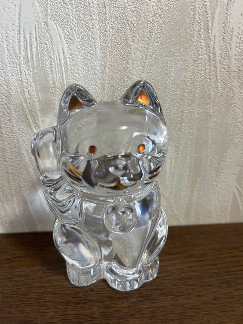 バカラBaccaratクリスタルガラス 招き猫　まねき猫