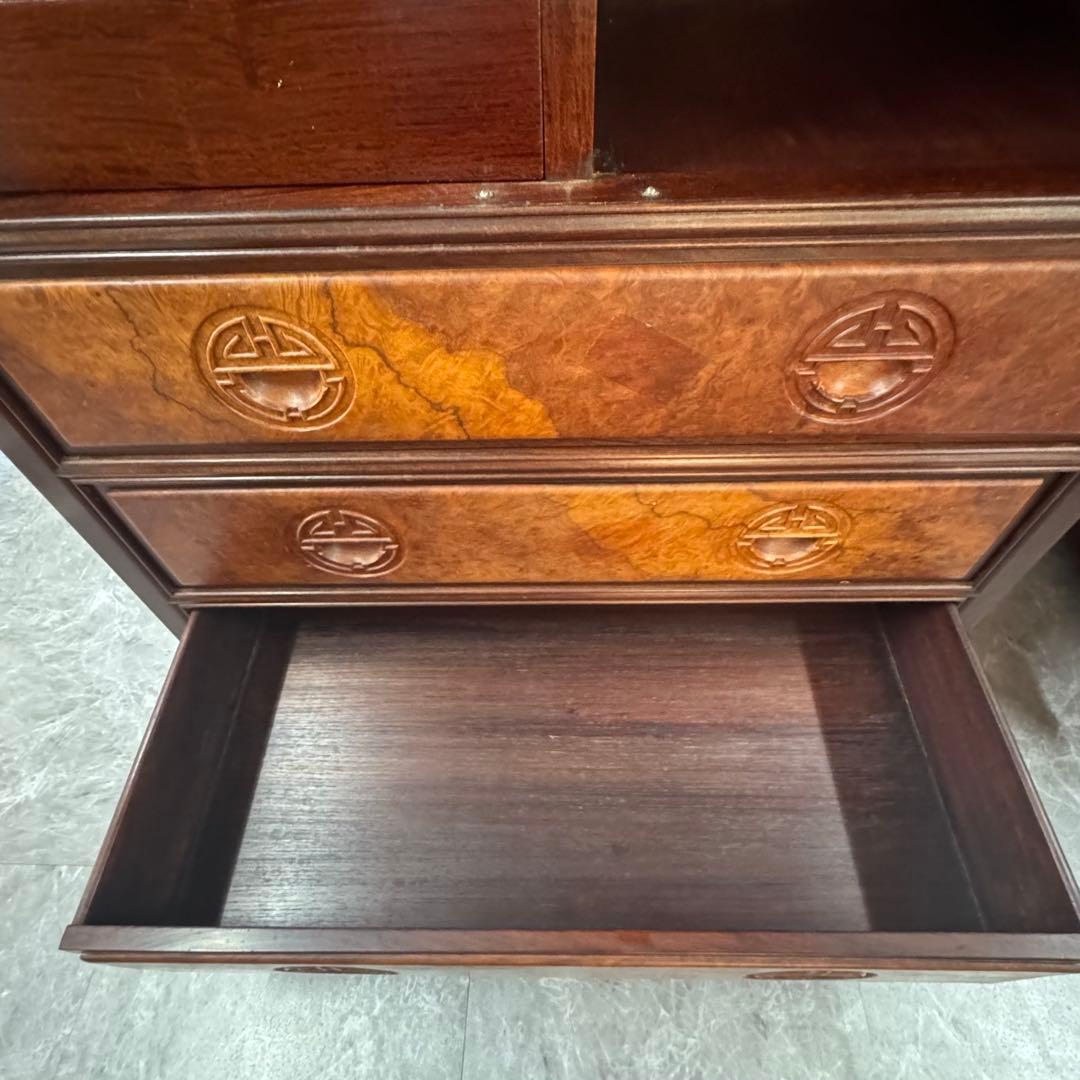 重厚な存在感　中国家具 花梨材 唐木 4段 チェスト 無垢 高級飾り家具