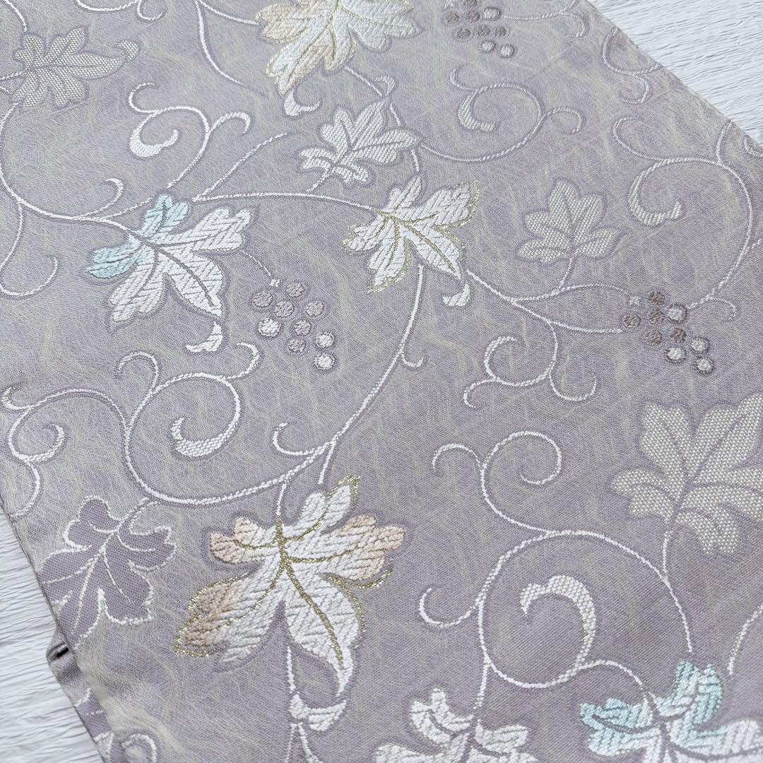 M-50 弥栄織物 葡萄 蔦 名古屋帯 正絹