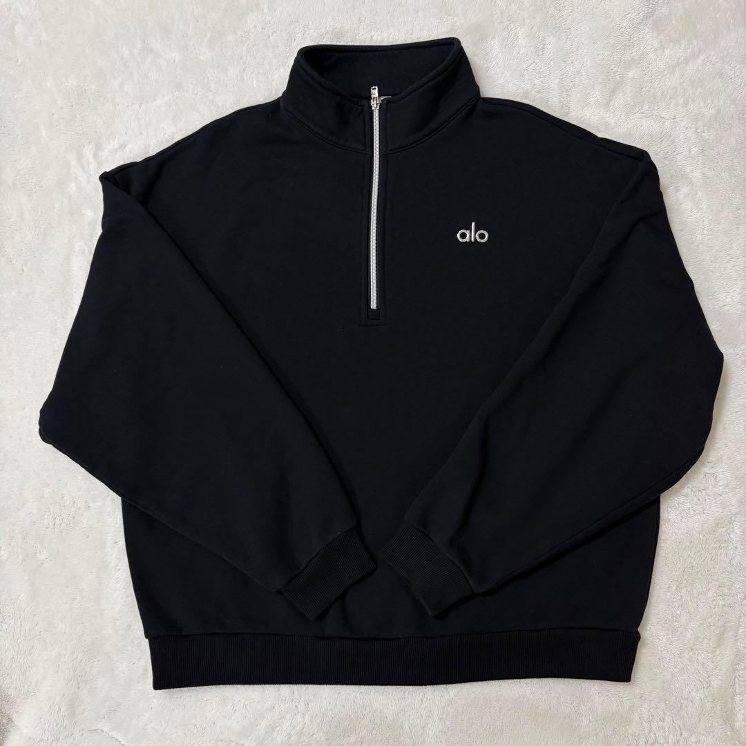ALO Yoga ハーフジップ Mサイズ　スウェット　トレーナー　黒