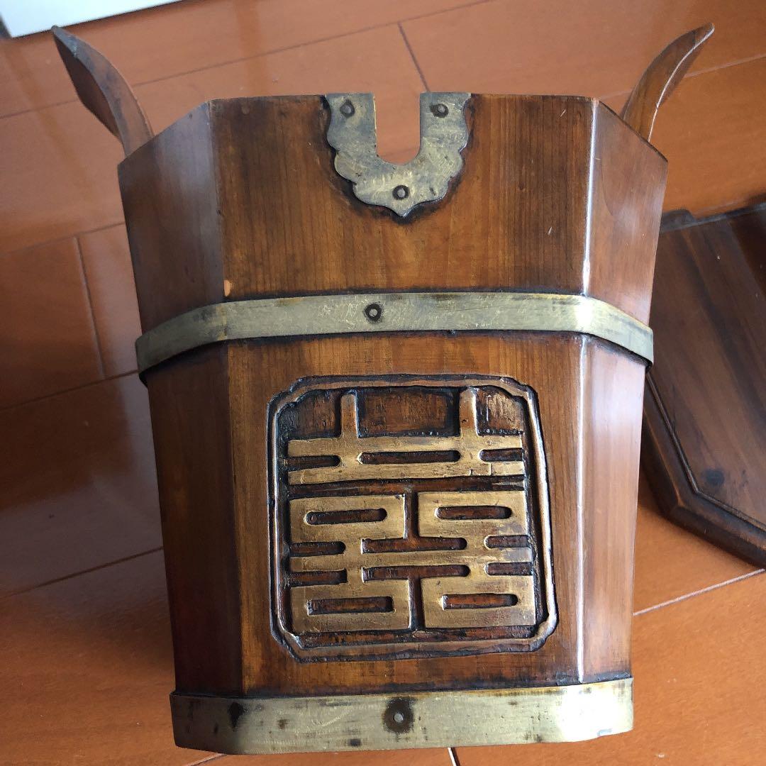 シノワズリ　アンティーク？　ダブルハピネス　桶