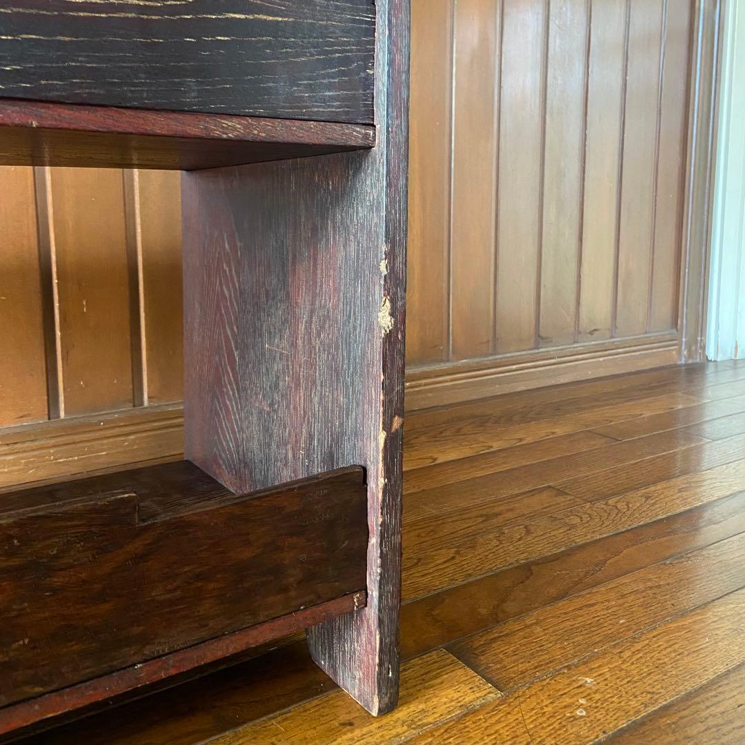 アンティーク　楔本棚　レトロ　オープンラック　楔棚