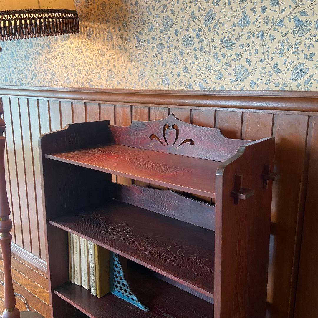 アンティーク　楔本棚　レトロ　オープンラック　楔棚