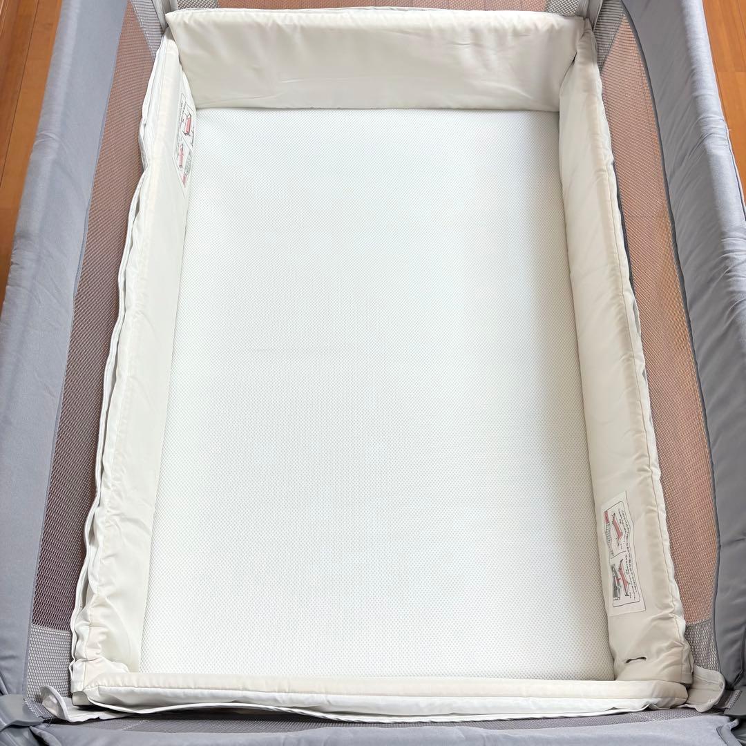 【美品・付属品完備】アップリカ ココネルエアーABベビーベッド グレーベアー