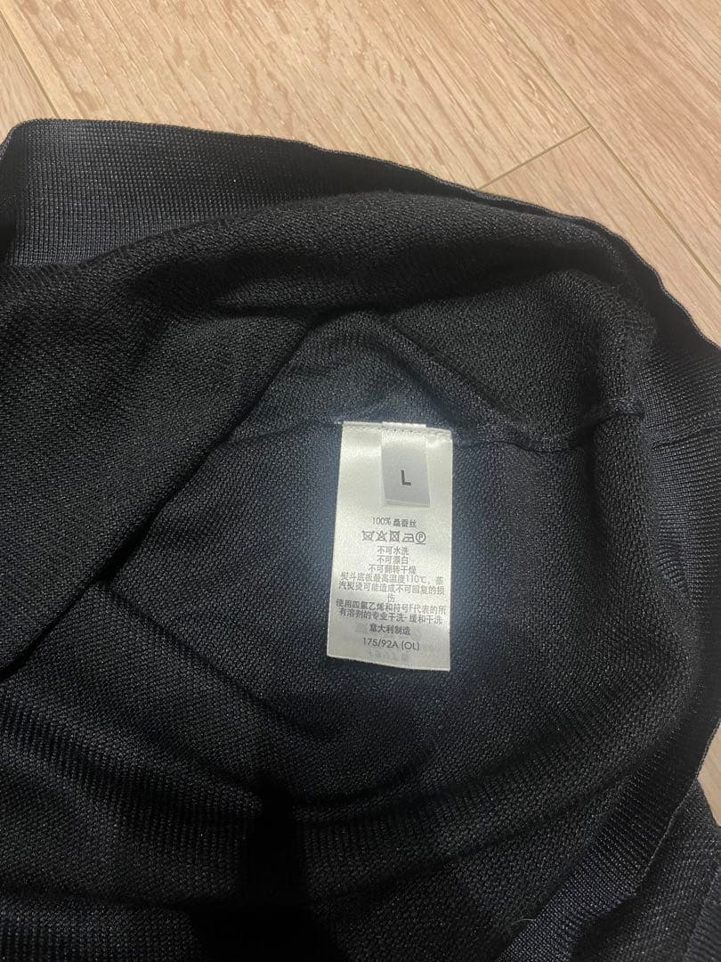 【SALE】Dunhill ダンヒル シルク100%ダークネイビー ポロシャツL