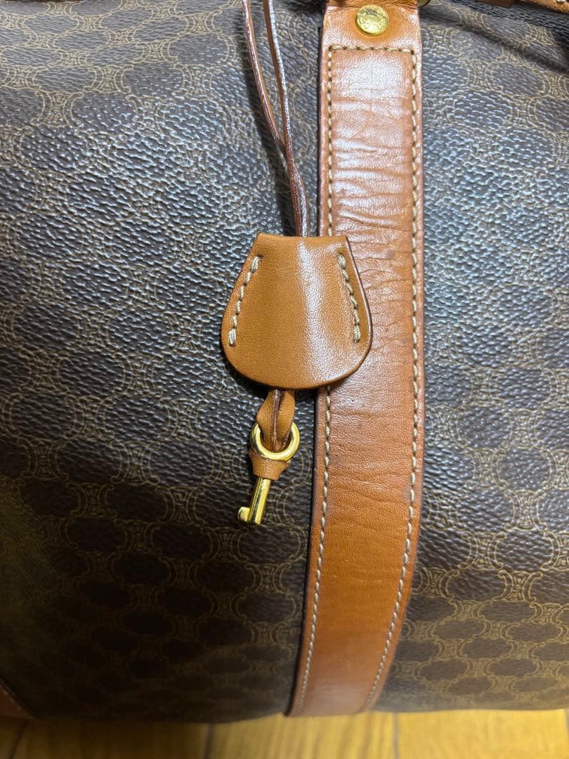 CELINE セリーヌ マカダム柄ボストンバッグ 美品 鍵付きオールドセリーヌ