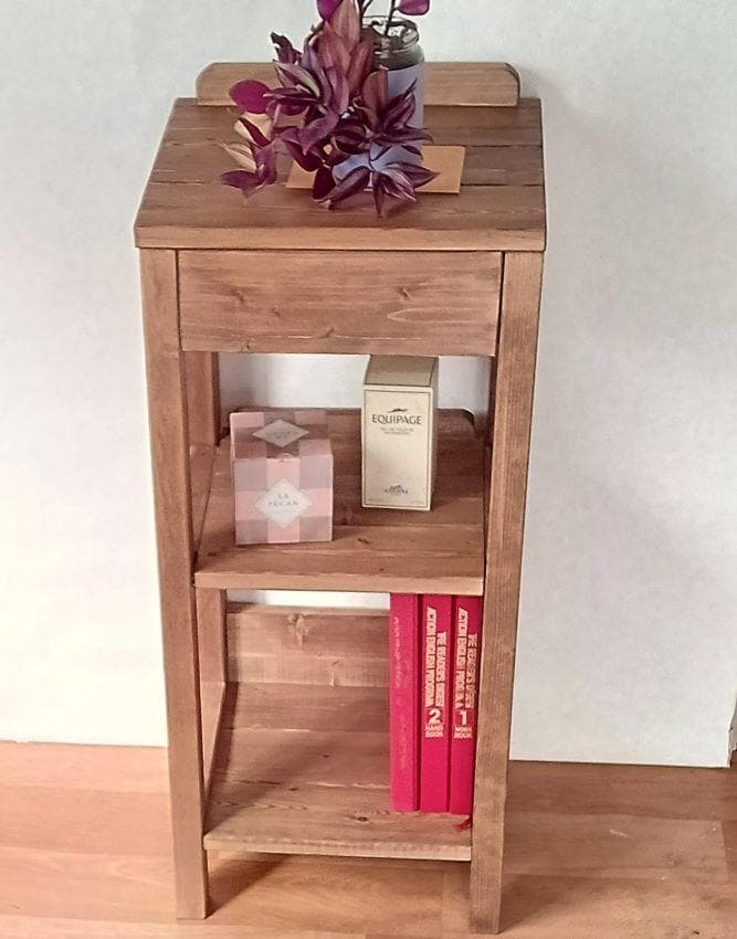 ハンドメイド！優しいお色の総無垢材フラワースタンド、電話台、サイドテーブルです。