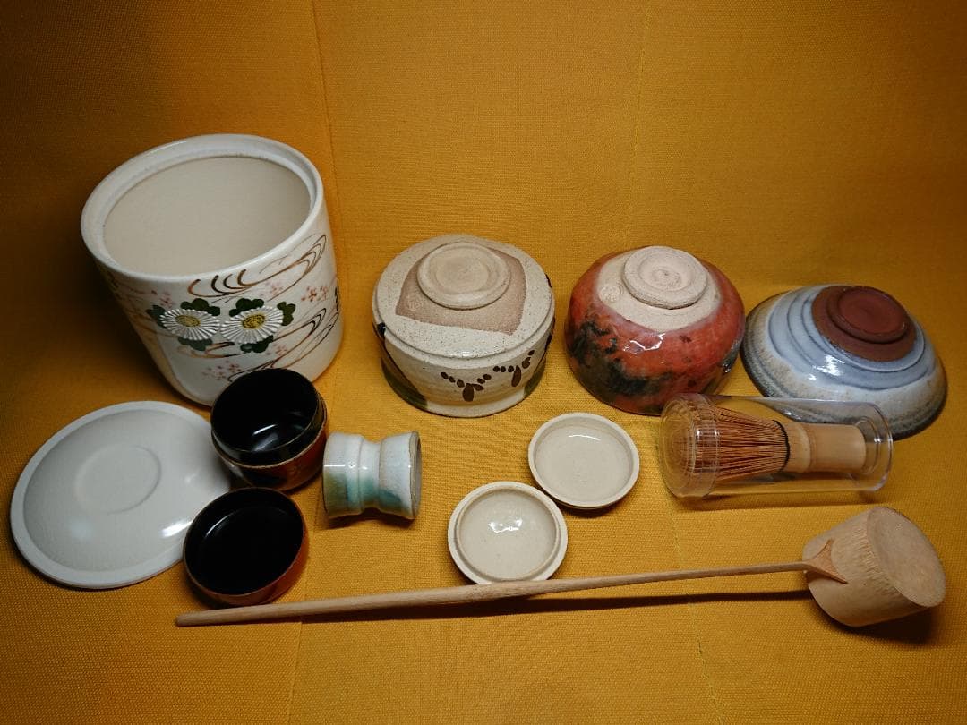 茶道具　茶碗　茶道　セット　陶器　置物　インテリア　工芸品　美術品　A2861