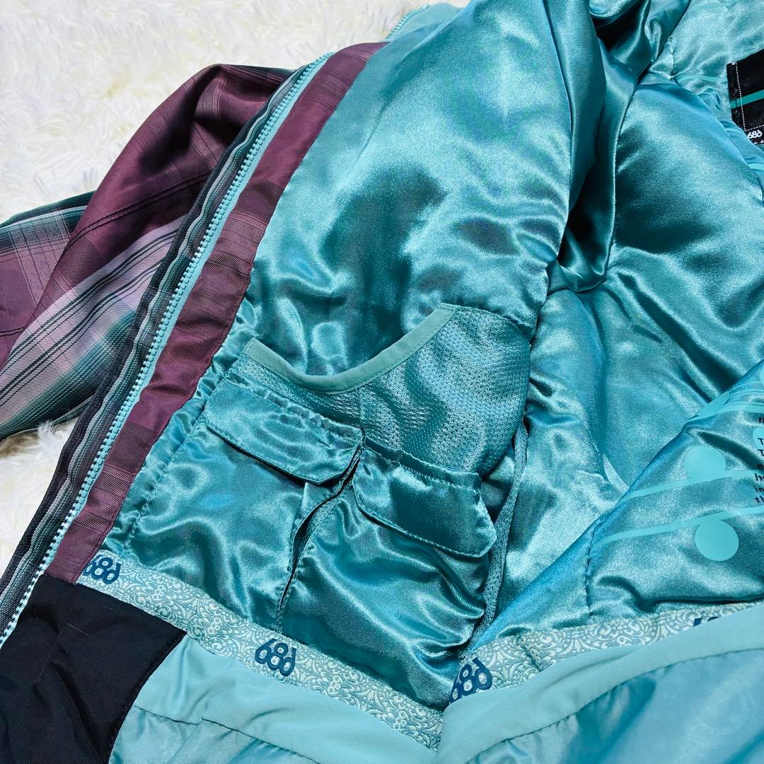 【686 】✨美品✨スノボ ウェア レディース 極暖 スキー チェック柄 ピンク