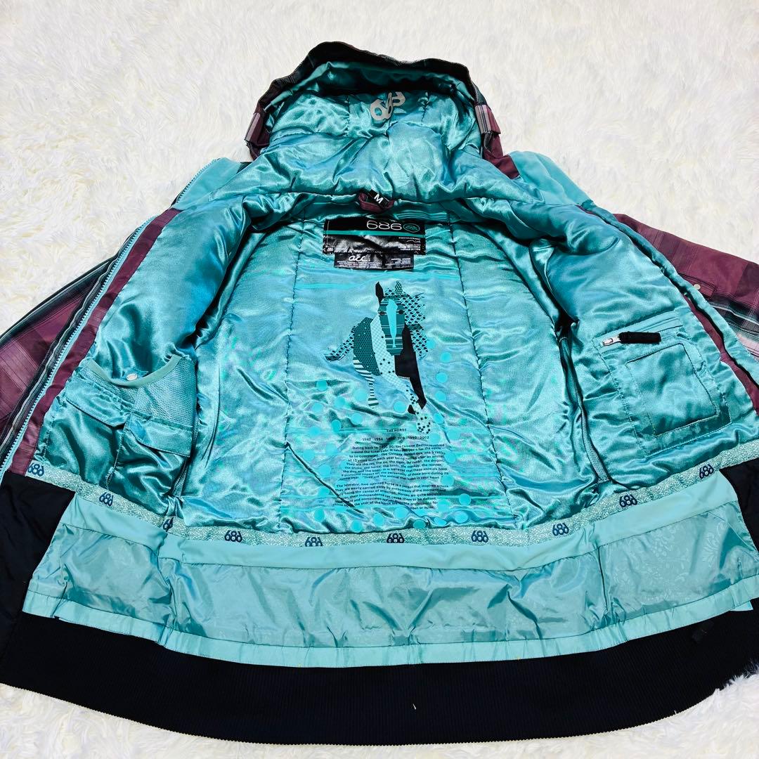 【686 】✨美品✨スノボ ウェア レディース 極暖 スキー チェック柄 ピンク