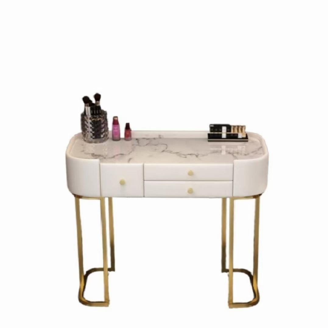 ホワイトドレッサー 大理石調デスクのみ 訳あり品写真をご確認J205-80-02