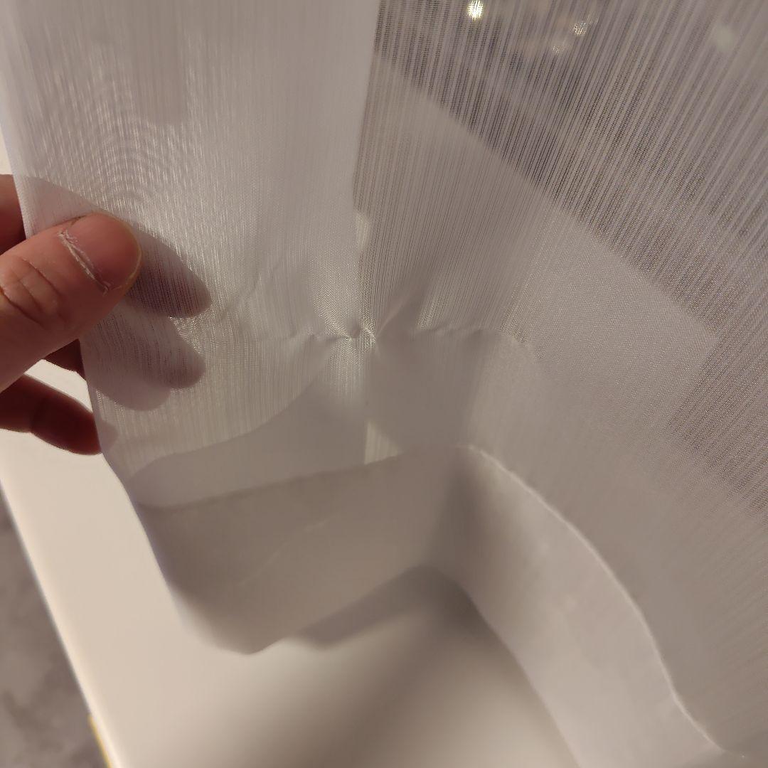 薄緑カーテン×ベージュカーテン(白レース付) ポリエステル 4点セット