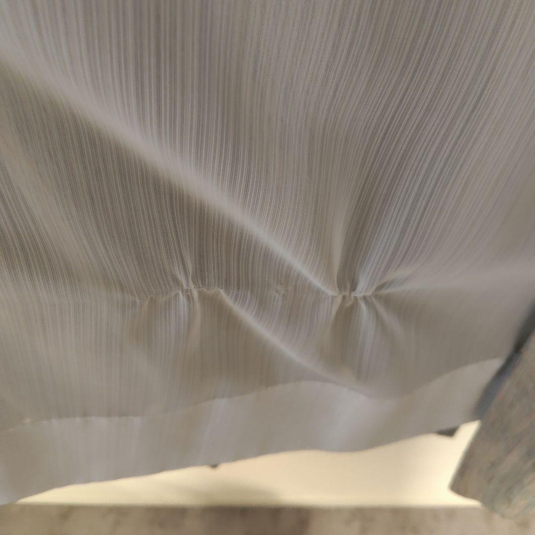 薄緑カーテン×ベージュカーテン(白レース付) ポリエステル 4点セット