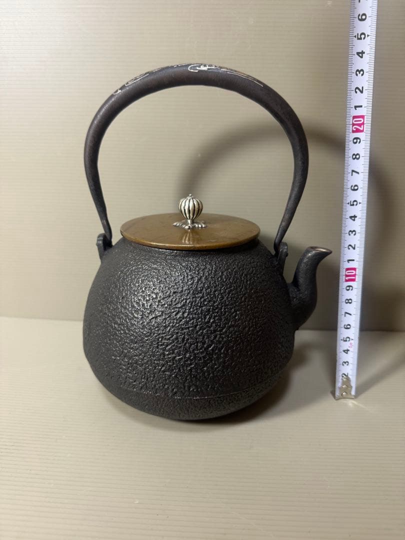 2135  龍文堂　鉄瓶　茶道具　時代物