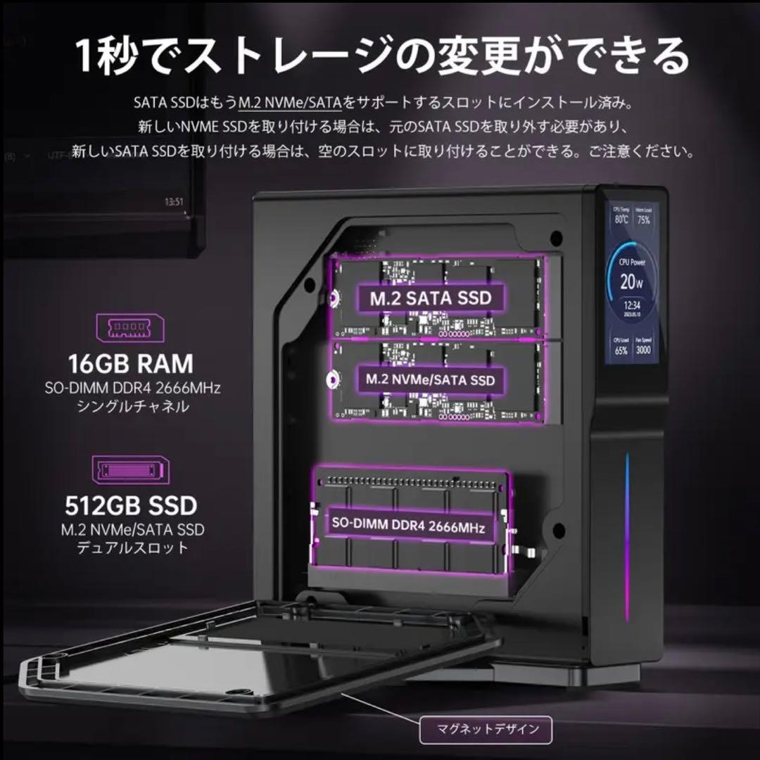 ACEMAGIC ミニPC N97 16GB 512GB ブラック S1