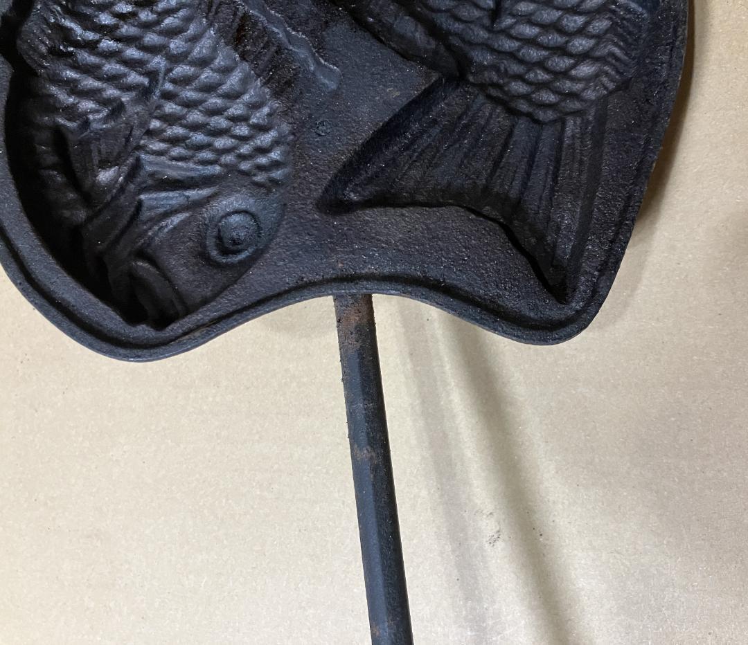 昭和レトロ　たい焼き器 　二丁焼き 　鋳物