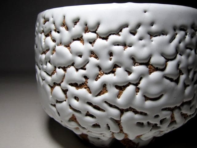 ＜お値引中＞十一代 三輪休雪 萩白茶碗「春雲」表千家十四代 而妙斎花押　m131