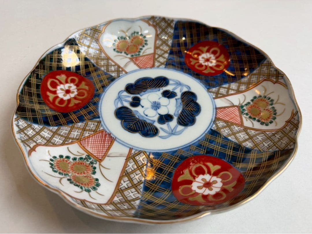 古伊万里　皿　なます　装飾　赤絵