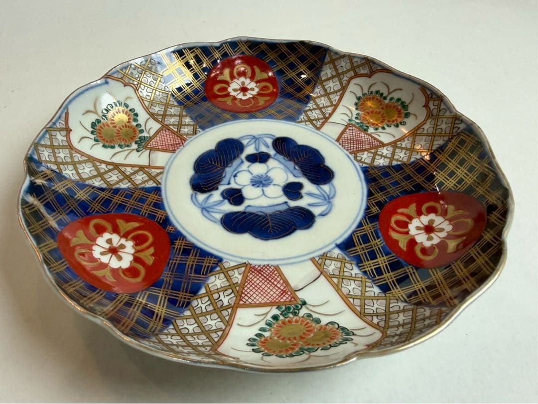 古伊万里　皿　なます　装飾　赤絵