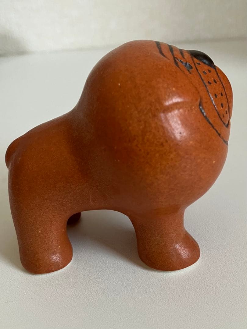 リサラーソン Larson 置物 ブルドッグ　ブラウン　サイン有