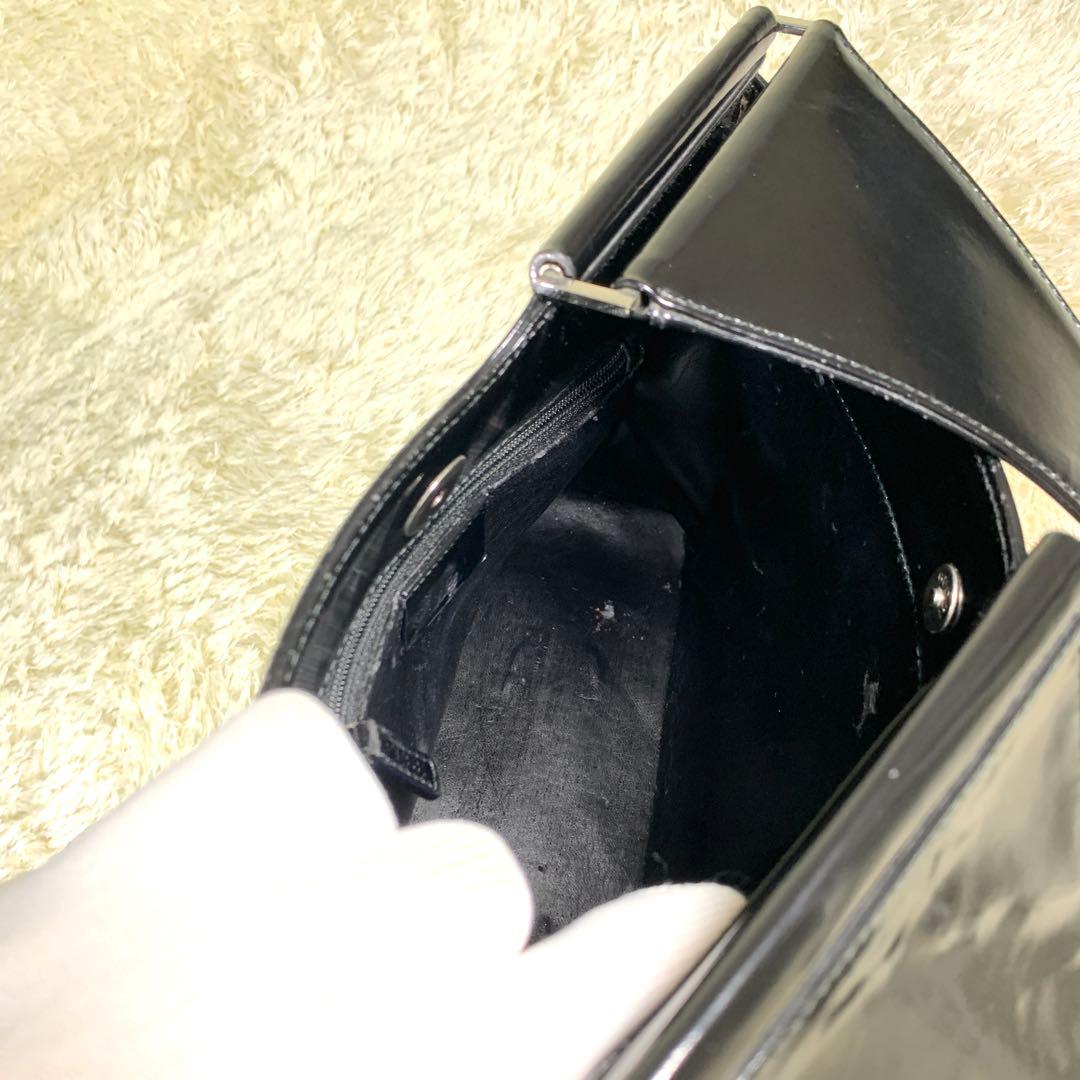 稀少 グッチ トムフォード期 90's エナメル ワンショルダーバッグ ブラック