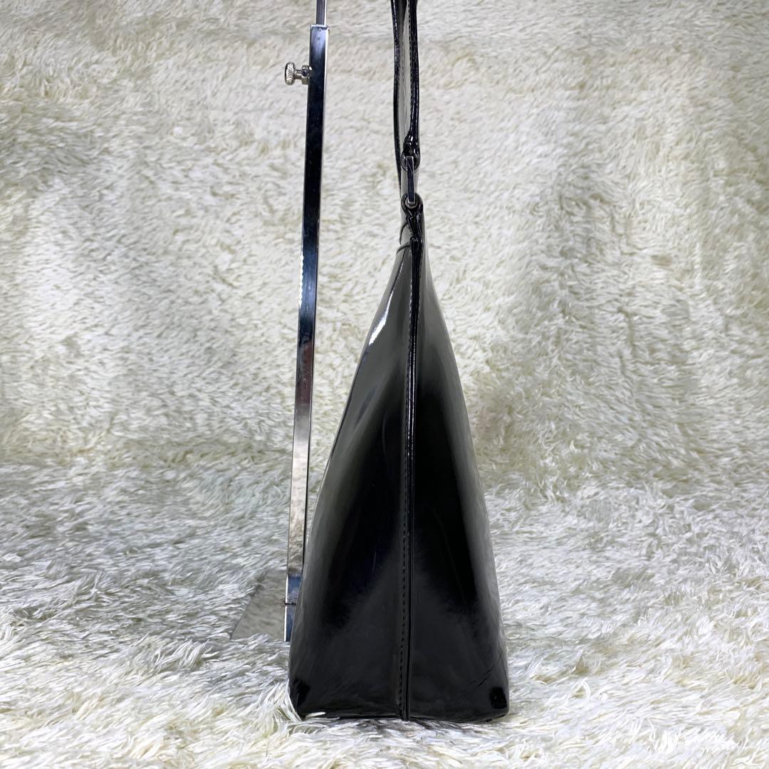 稀少 グッチ トムフォード期 90's エナメル ワンショルダーバッグ ブラック