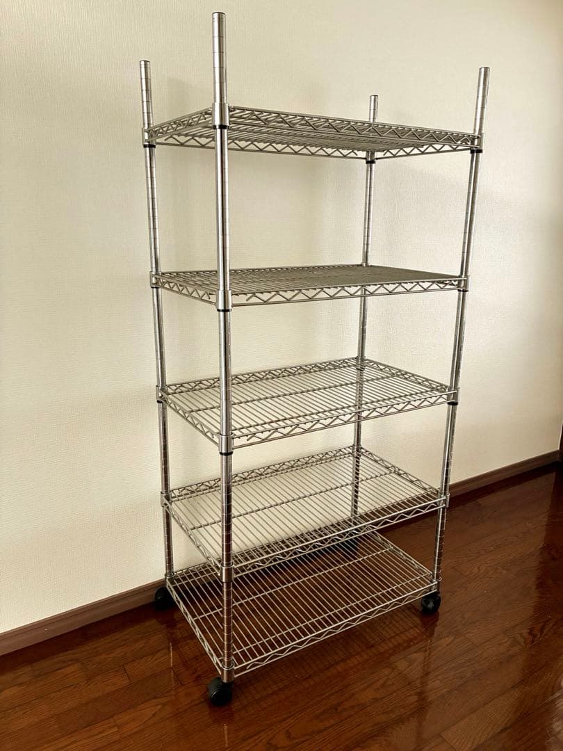 シルバーラック　スチールラック　メタルラック　5段　156×76×46