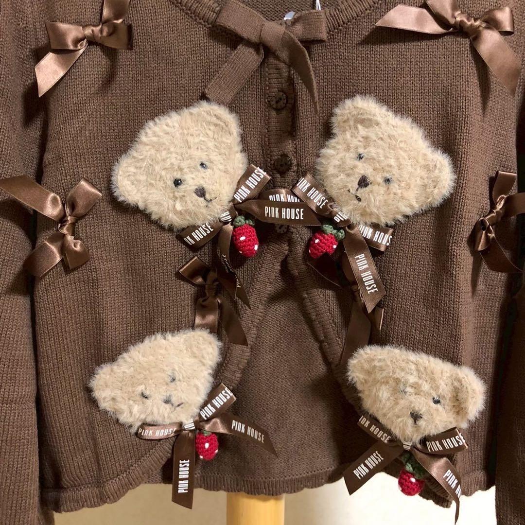 【新品】青木美沙子 x PINK HOUSE コラボ クマモチーフカーディガン