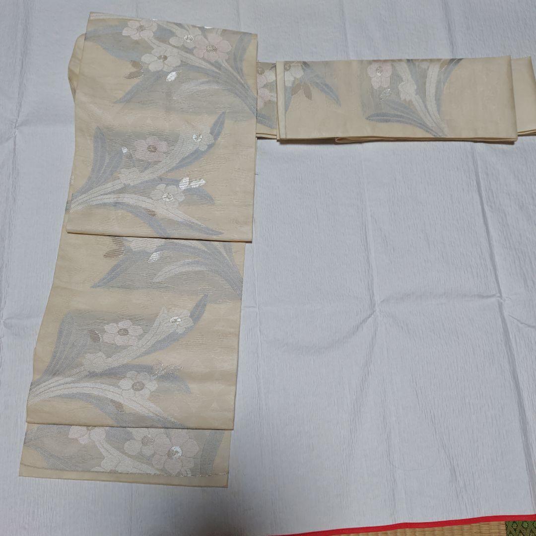 夏物の袋帯　正絹　オシャレ帯締め添えて